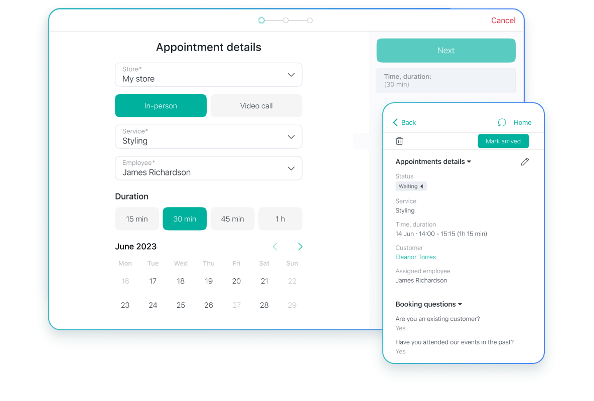 Store Associate Bookings