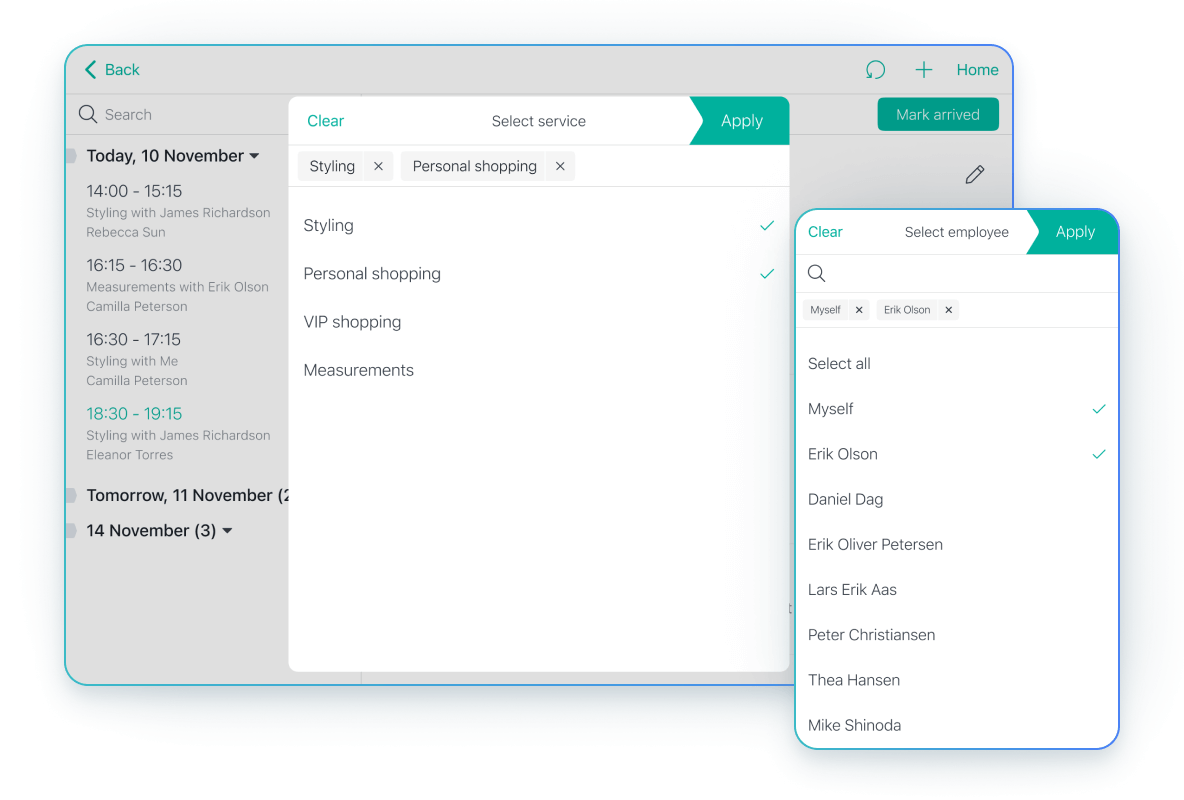 View & update bookings